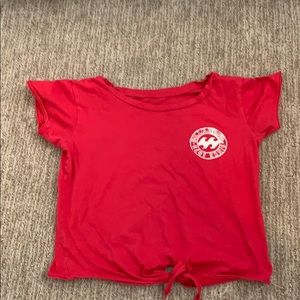 Graphic Red billabong knotted shirt